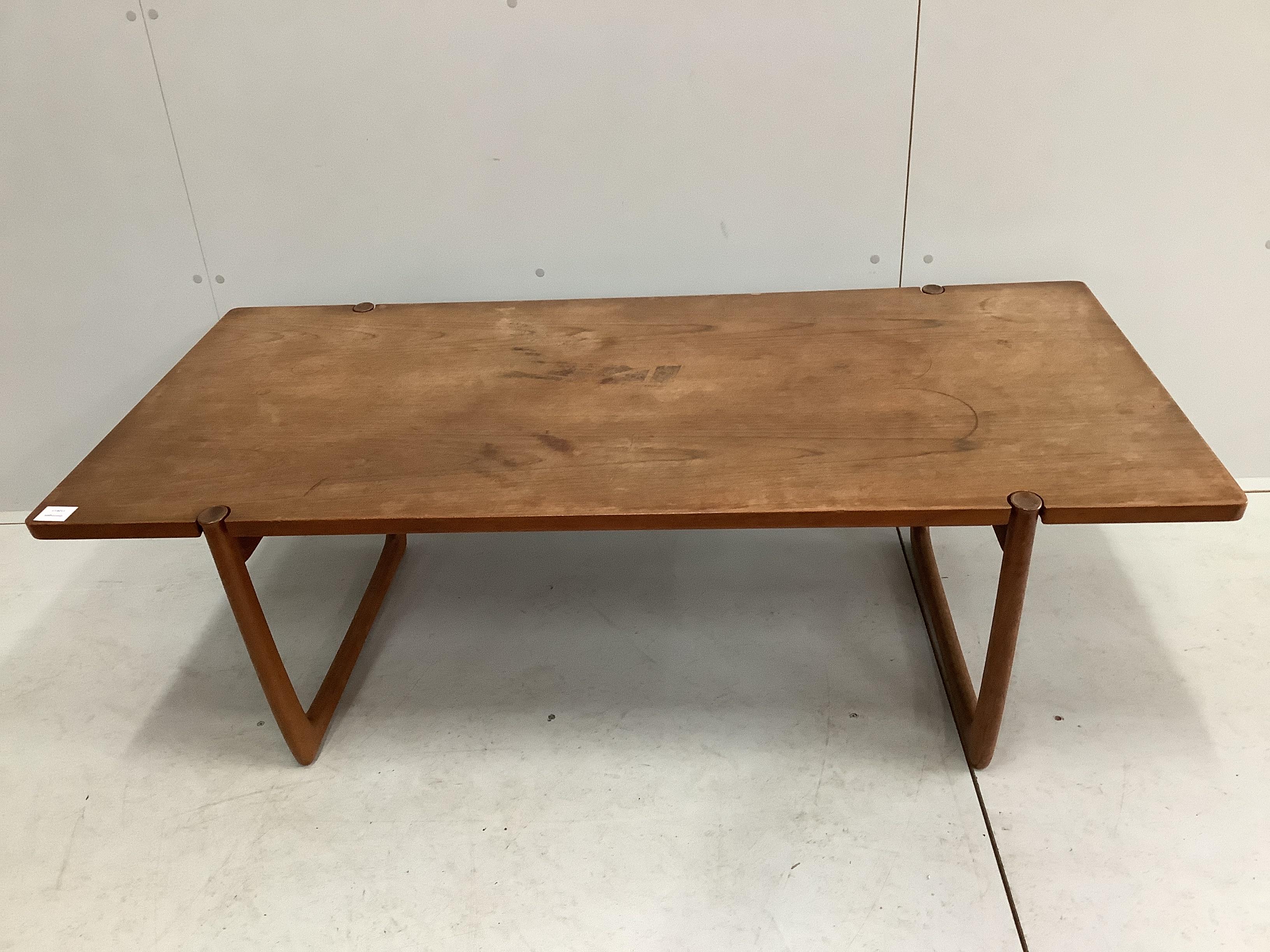 Peter Hvidt and Orla Moigaard Nielson for France & Son, a rectangular teak coffee table, width 140cm, depth 68cm, height 45cm